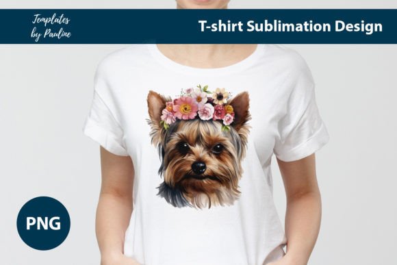 A Yorkshire Terrier Graphic for Crafting and Print Templates