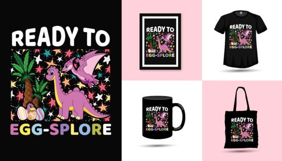 Easter Dinosaur Graphic Design for Print Templates