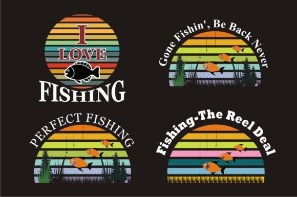 Fishing Typography Design for T-Shirts & Print Graphics