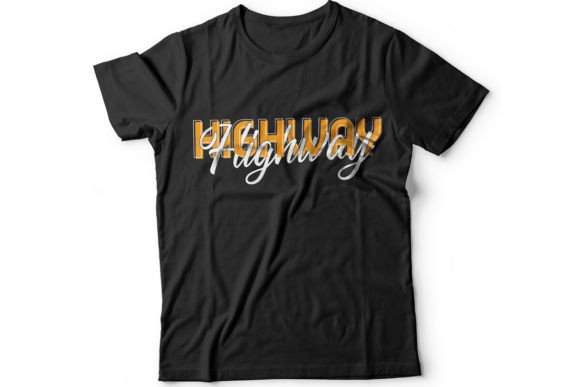 Highway Minimalist T Shirt Design: A Graphic Asset for Clean Print Templates