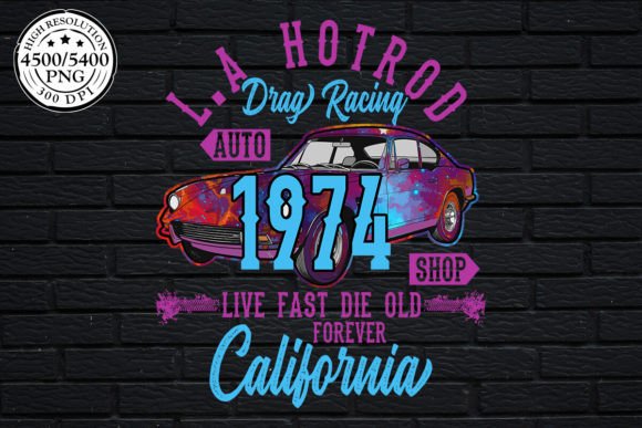 La Hotrod 1974 T-Shirt Design: A Publisher's Graphic Review
