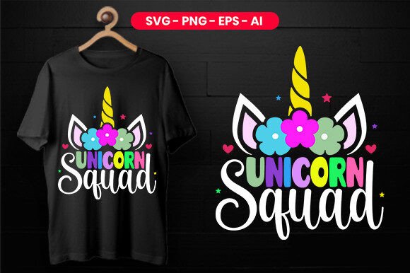 Unicorn Squad Design: A Versatile Graphics Asset for Print Templates